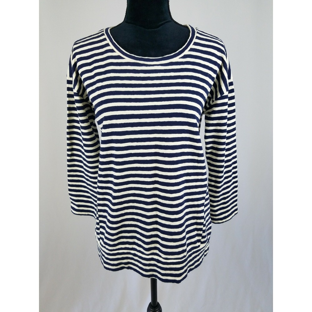 Madewell women S pullover striped blouse top 3/4 sleeve gorpcore minimalist